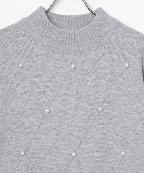 Honeys（ハニーズ）の「パール付ニットワンピ（ワンピース・レディース・アイボリー/杢グレー/ピンク・L/M/S）」の7枚目の写真