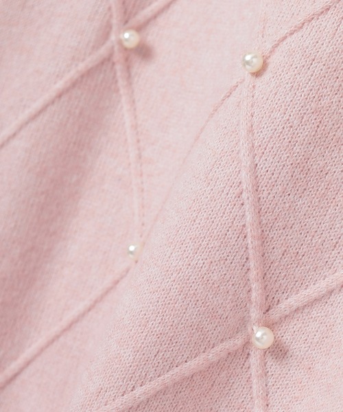 Honeys（ハニーズ）の「パール付ニットワンピ（ワンピース・レディース・アイボリー/杢グレー/ピンク・L/M/S）」の12枚目の写真