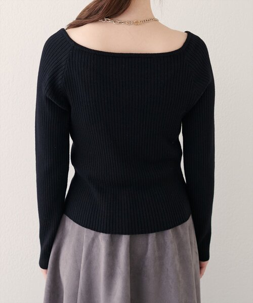 natural couture（ナチュラルクチュール）の「バレエネックリブニットプルオーバー（ニット/セーター・レディース・ピンク/ブラウン/オフホワイト/ブラック・FREE）」の14枚目の写真