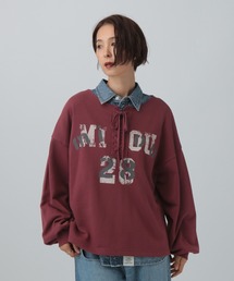 LEPSIM | レースアップロゴ裏毛プルオーバー 593813(スウェット)