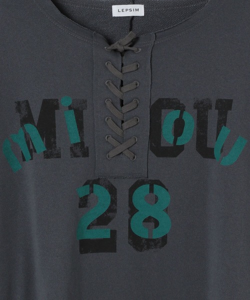 LEPSIM（レプシィム）の「レースアップロゴ裏毛プルオーバー　593813（スウェット・レディース・ベージュ/ボルドー/チャコールグレー・FREE）」の11枚目の写真