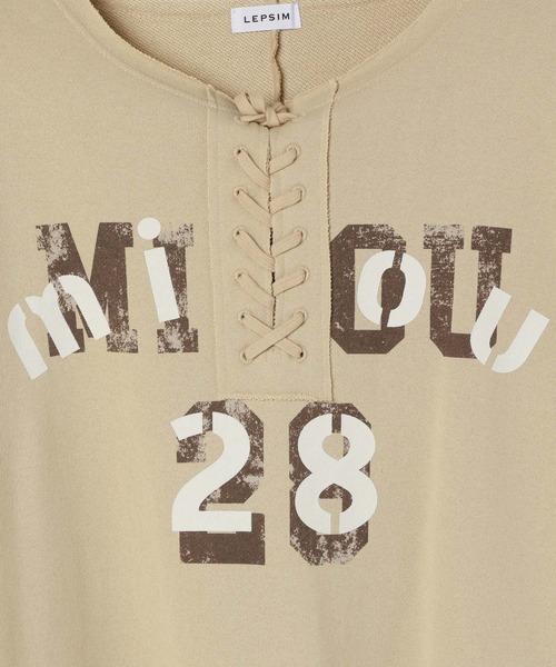 LEPSIM（レプシィム）の「レースアップロゴ裏毛プルオーバー　593813（スウェット・レディース・ベージュ/ボルドー/チャコールグレー・FREE）」の19枚目の写真