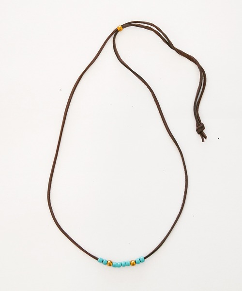 TMT（ティーエムティー）の「ディアースキン ビーズネックレス（ネックレス・メンズ・ホワイト/ブラウン・FREE）」の2枚目の写真