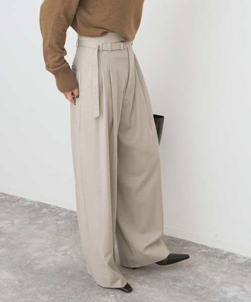 サキソニーベルテッドワイドパンツ（スラックス）｜Spick & Span