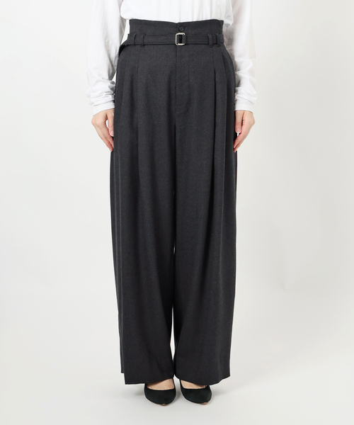 Spick & Span（スピックアンドスパン）の「サキソニーベルテッドワイドパンツ（スラックス・レディース・チャコールグレー/ベージュ・38/36）」の17枚目の写真