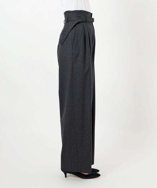 Spick & Span（スピックアンドスパン）の「サキソニーベルテッドワイドパンツ（スラックス・レディース・チャコールグレー/ベージュ・38/36）」の20枚目の写真