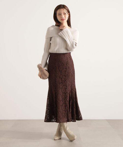 PROPORTION BODY DRESSING（プロポーションボディドレッシング）の「【加藤栞さん着用】ランダムリブオフショルニット / 1215270125（ニット/セーター・レディース・ホワイト系その他/グレー/ブラウン系その他・FREE）」の20枚目の写真