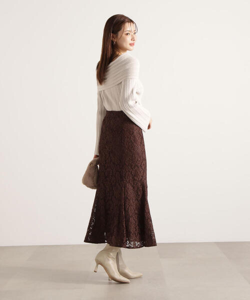 PROPORTION BODY DRESSING（プロポーションボディドレッシング）の「【加藤栞さん着用】ランダムリブオフショルニット / 1215270125（ニット/セーター・レディース・ホワイト系その他/グレー/ブラウン系その他・FREE）」の21枚目の写真