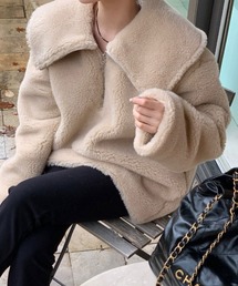 FREE STYLISTS（フリー スタイリスト）の「YUGA_YGMC Boa material big collar zip-up coat（その他トップス）」