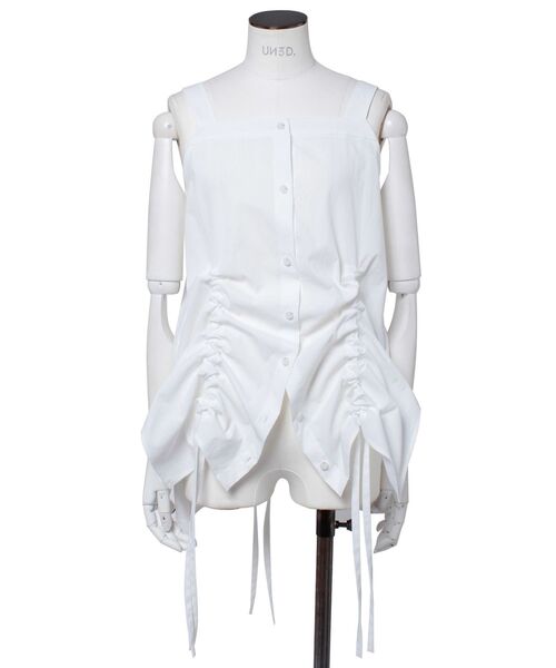 UN3D.（アンスリード）の「HEM GATHER SH CAMISOLE / ヘムギャザーシャツキャミソール（キャミソール・レディース・ホワイト・FREE）」の3枚目の写真