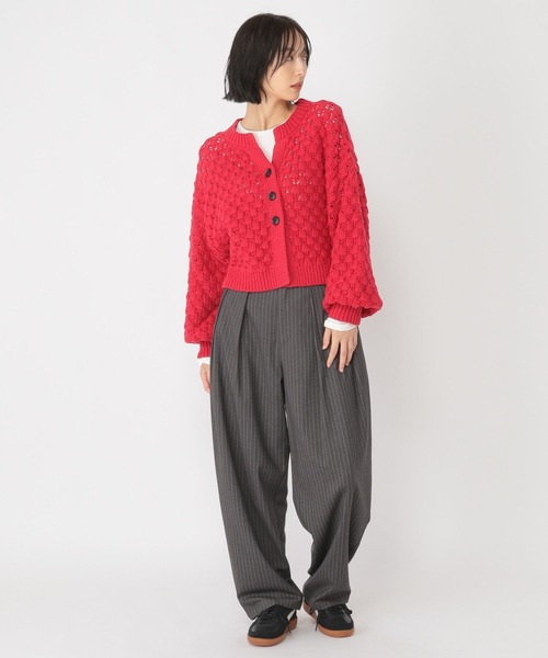 studio CLIP（スタディオクリップ）の「【daily CLIP】TRピンストライプタックパンツ（スラックス・レディース・グレー/ブラック・MEDIUM/LARGE）」の7枚目の写真