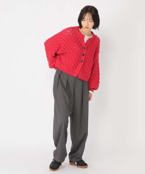 studio CLIP（スタディオクリップ）の「【daily CLIP】TRピンストライプタックパンツ（スラックス・レディース・グレー/ブラック・MEDIUM/LARGE）」の8枚目の写真