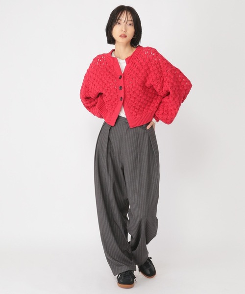 studio CLIP（スタディオクリップ）の「【daily CLIP】TRピンストライプタックパンツ（スラックス・レディース・グレー/ブラック・MEDIUM/LARGE）」の9枚目の写真