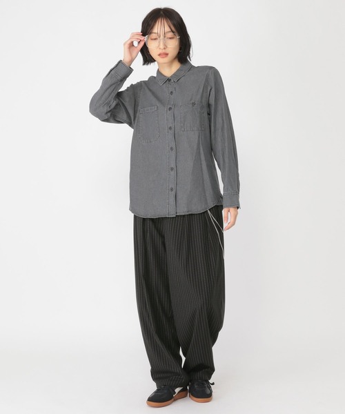 studio CLIP（スタディオクリップ）の「【daily CLIP】TRピンストライプタックパンツ（スラックス・レディース・グレー/ブラック・MEDIUM/LARGE）」の13枚目の写真