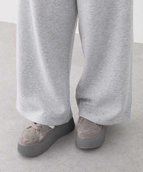 セール】【セットで着れる】ビジュー付きスウェットパンツ（スウェット