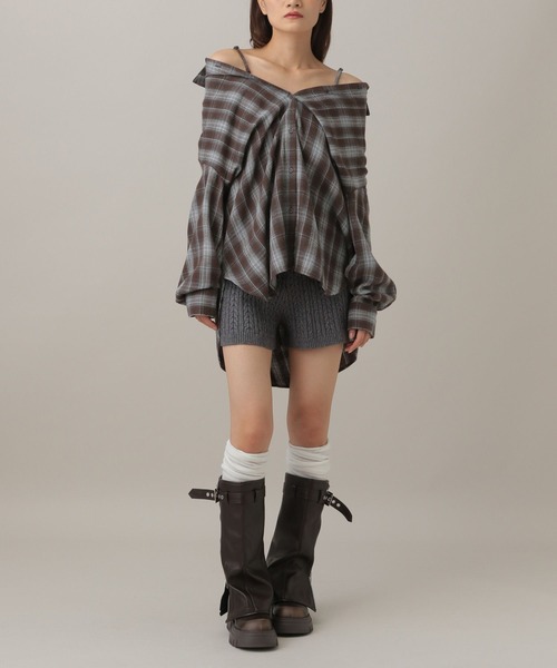 3.3 Field Trip (3.3フィールドトリップ)の「3.3 Field Trip/ニットショートパンツ(その他パンツ・レディース・グレー/ブラック・FREE)」の3枚目の写真