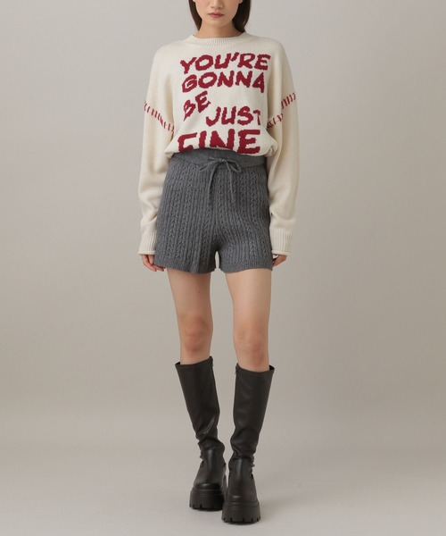 3.3 Field Trip (3.3フィールドトリップ)の「3.3 Field Trip/ニットショートパンツ(その他パンツ・レディース・グレー/ブラック・FREE)」の4枚目の写真