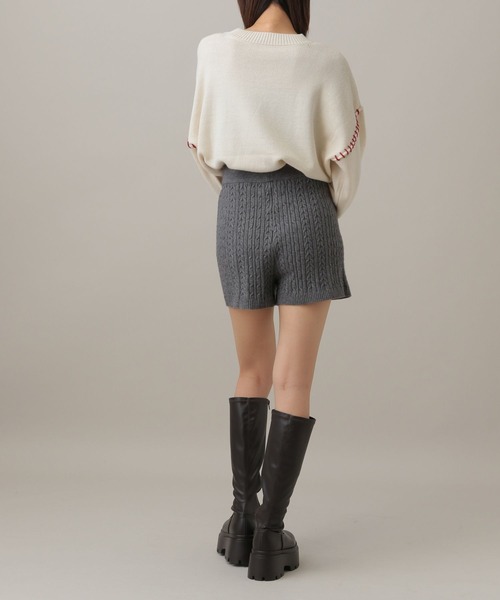 3.3 Field Trip (3.3フィールドトリップ)の「3.3 Field Trip/ニットショートパンツ(その他パンツ・レディース・グレー/ブラック・FREE)」の6枚目の写真