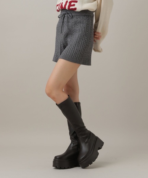 3.3 Field Trip (3.3フィールドトリップ)の「3.3 Field Trip/ニットショートパンツ(その他パンツ・レディース・グレー/ブラック・FREE)」の8枚目の写真