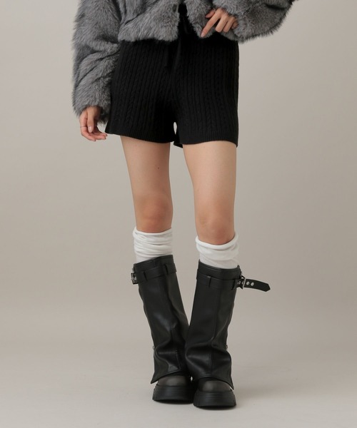 3.3 Field Trip (3.3フィールドトリップ)の「3.3 Field Trip/ニットショートパンツ(その他パンツ・レディース・グレー/ブラック・FREE)」の12枚目の写真