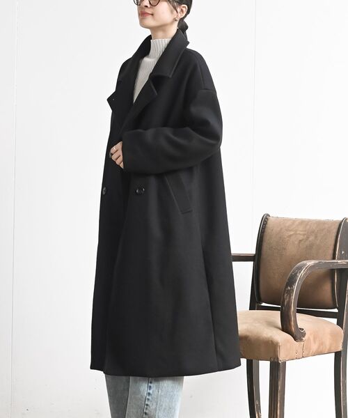 rps（アールピーエス）の「ダブルロングコート（チェスターコート・レディース・ブラック/グレー系その他・フリー）」の3枚目の写真