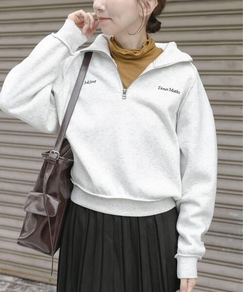 ITEMS URBANRESEARCH（アイテムズ アーバンリサーチ）の「ハーフジップ刺繍スウェット（スウェット・レディース・ネイビー/オートミール・FREE）」の21枚目の写真