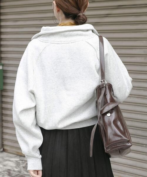 ITEMS URBANRESEARCH（アイテムズ アーバンリサーチ）の「ハーフジップ刺繍スウェット（スウェット・レディース・ネイビー/オートミール・FREE）」の22枚目の写真