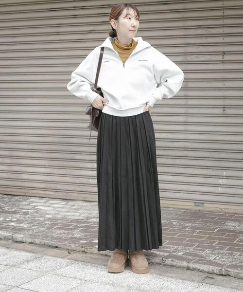 ITEMS URBANRESEARCH（アイテムズ アーバンリサーチ）の「ハーフジップ刺繍スウェット（スウェット・レディース・ネイビー/オートミール・FREE）」の3枚目の写真