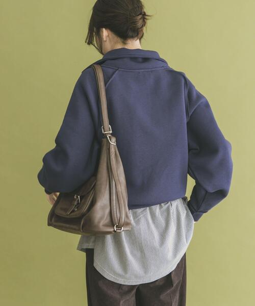 ITEMS URBANRESEARCH（アイテムズ アーバンリサーチ）の「ハーフジップ刺繍スウェット（スウェット・レディース・ネイビー/オートミール・FREE）」の9枚目の写真