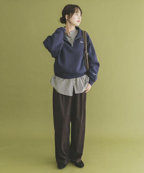 ITEMS URBANRESEARCH（アイテムズ アーバンリサーチ）の「ハーフジップ刺繍スウェット（スウェット・レディース・ネイビー/オートミール・FREE）」の10枚目の写真