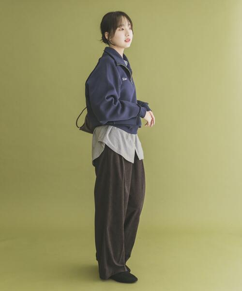 ITEMS URBANRESEARCH（アイテムズ アーバンリサーチ）の「ハーフジップ刺繍スウェット（スウェット・レディース・ネイビー/オートミール・FREE）」の11枚目の写真