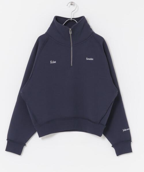 ITEMS URBANRESEARCH（アイテムズ アーバンリサーチ）の「ハーフジップ刺繍スウェット（スウェット・レディース・ネイビー/オートミール・FREE）」の14枚目の写真