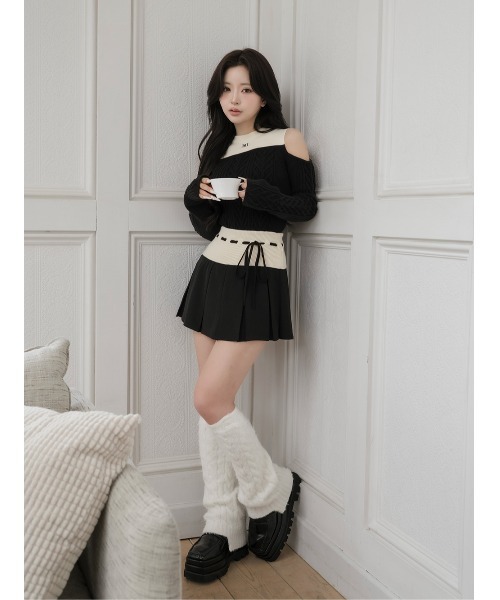 ショルダーオープンニットセットアップ 