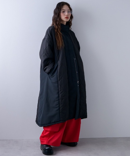 bohmal（ボマール）の「キルト切替スタンドロングコート（その他アウター・レディース・ブラック/アイボリー・MEDIUM）」の11枚目の写真