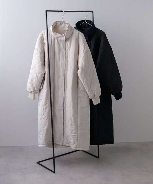 bohmal（ボマール）の「キルト切替スタンドロングコート（その他アウター・レディース・ブラック/アイボリー・MEDIUM）」の15枚目の写真