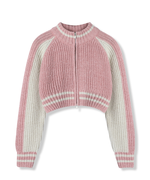AVANDRESS（アバンドレス ）の「Block Raglan Knit Zip-up PINK（カーディガン/ボレロ・レディース・ピンク・FREE）」の6枚目の写真
