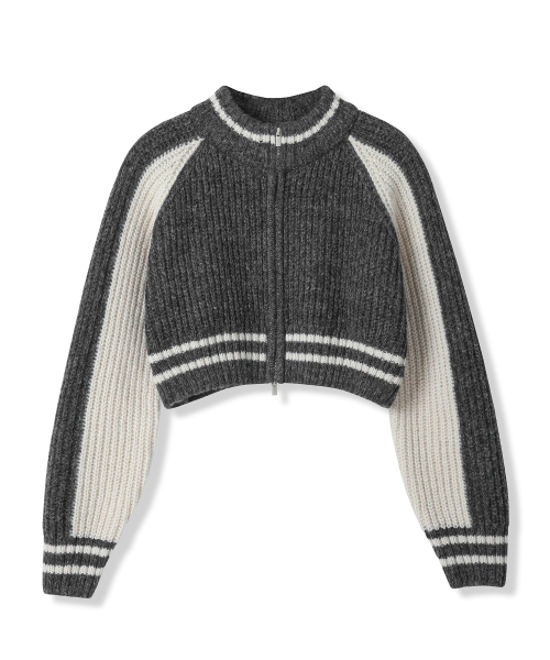 AVANDRESS（アバンドレス ）の「Block Raglan Knit Zip-up PINK（カーディガン/ボレロ・レディース・ピンク・FREE）」の8枚目の写真