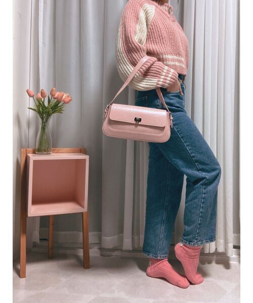 AVANDRESS（アバンドレス ）の「Block Raglan Knit Zip-up PINK（カーディガン/ボレロ・レディース・ピンク・FREE）」の2枚目の写真