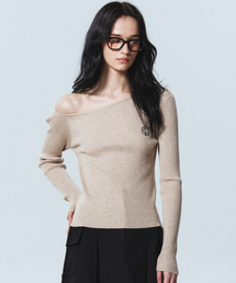 DRAPE OFF SHOULDER KNIT_BEIGE