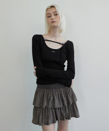 RENSE（レンセ）の「Back Point Boat Neck Sleeve Black（Tシャツ/カットソー）」