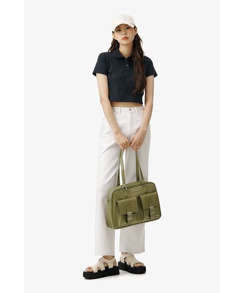 MUSINSA STANDARD WOMAN(ムシンサスタンダードウーマン)の「【クールタンダード】レディースクロップドピケポロシャツ【ネイビー】(ポロシャツ・レディース・その他・SMALL/MEDIUM/LARGE/X-SMALL)」の7枚目の写真