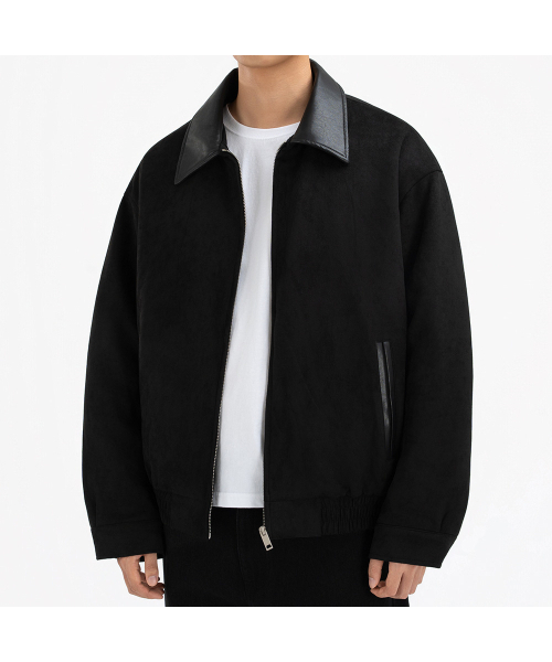 UNDEROFF(アンダーオフ)の「レザーコラースエードクロップジャケット(その他アウター・メンズ・ブラック・MEDIUM/LARGE/X-LARGE)」の3枚目の写真