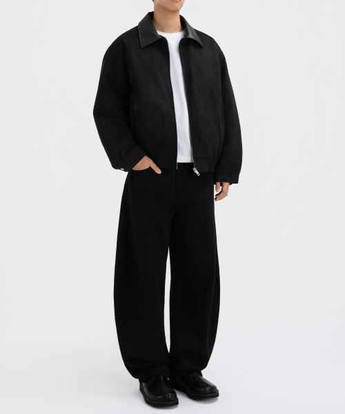 UNDEROFF(アンダーオフ)の「レザーコラースエードクロップジャケット(その他アウター・メンズ・ブラック・MEDIUM/LARGE/X-LARGE)」の5枚目の写真
