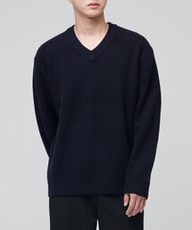 MUSINSA STANDARD（ムシンサスタンダード）の「LAMBSWOOL RIBBED V-NECK SWEATER [NAVY]（ニット/セーター・メンズ）」