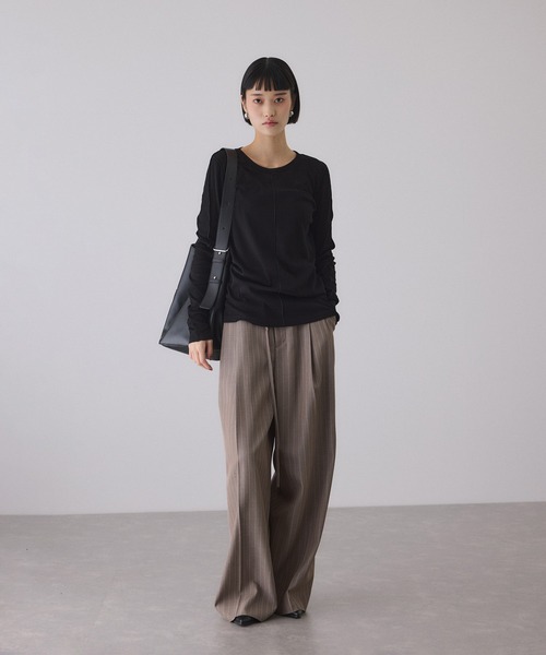 ADAM ET ROPE'（アダムエロペ）の「シアーフライスロンT（Tシャツ/カットソー・レディース・ブラック/キナリ/イエロー・FREE）」の6枚目の写真