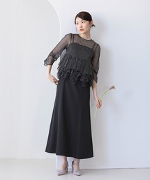 Kana（カナ）の「ラメチュール ペプラム Iライン ワンピース ドレス 2点セット パーティー 結婚式 お呼ばれ オケージョン（ドレス）」