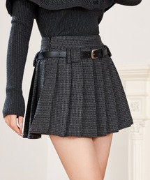 Anely（アネリー）の「千鳥格子 プリーツ ベルト付き ミニ スカート（スカート）」