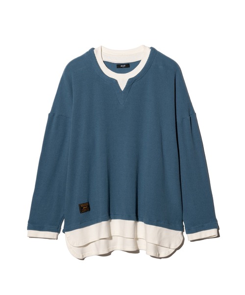 glamb(グラム)の「Layered Skipper Cutsew / レイヤードスキッパーカットソー(Tシャツ/カットソー・メンズ・ホワイト/ブラック/ブルー・S/M/L)」の6枚目の写真