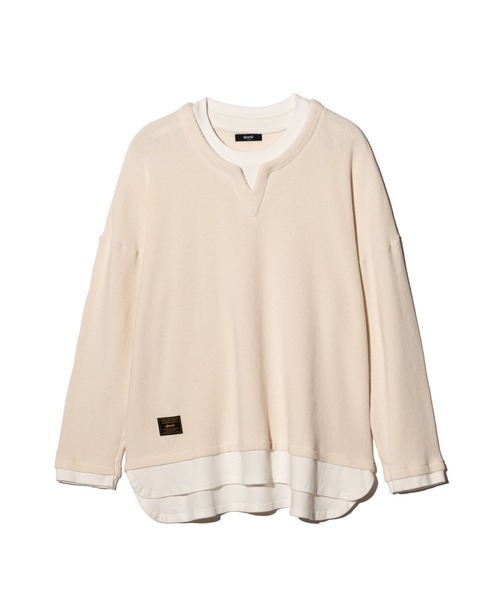 glamb(グラム)の「Layered Skipper Cutsew / レイヤードスキッパーカットソー(Tシャツ/カットソー・メンズ・ホワイト/ブラック/ブルー・S/M/L)」の4枚目の写真