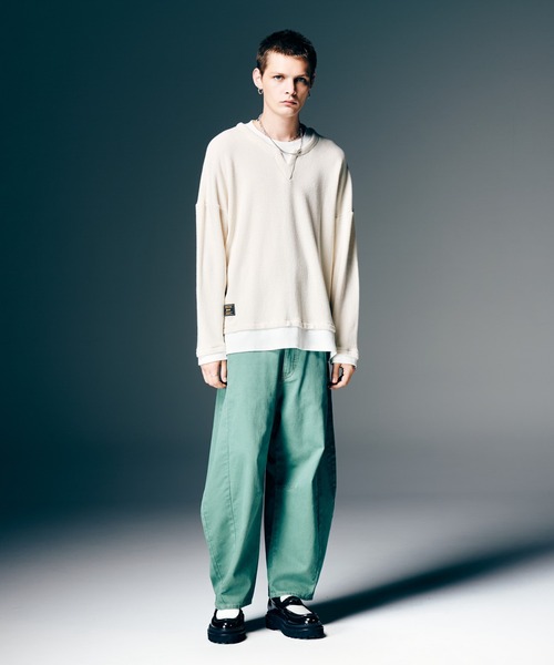 glamb(グラム)の「Layered Skipper Cutsew / レイヤードスキッパーカットソー(Tシャツ/カットソー・メンズ・ホワイト/ブラック/ブルー・S/M/L)」の9枚目の写真